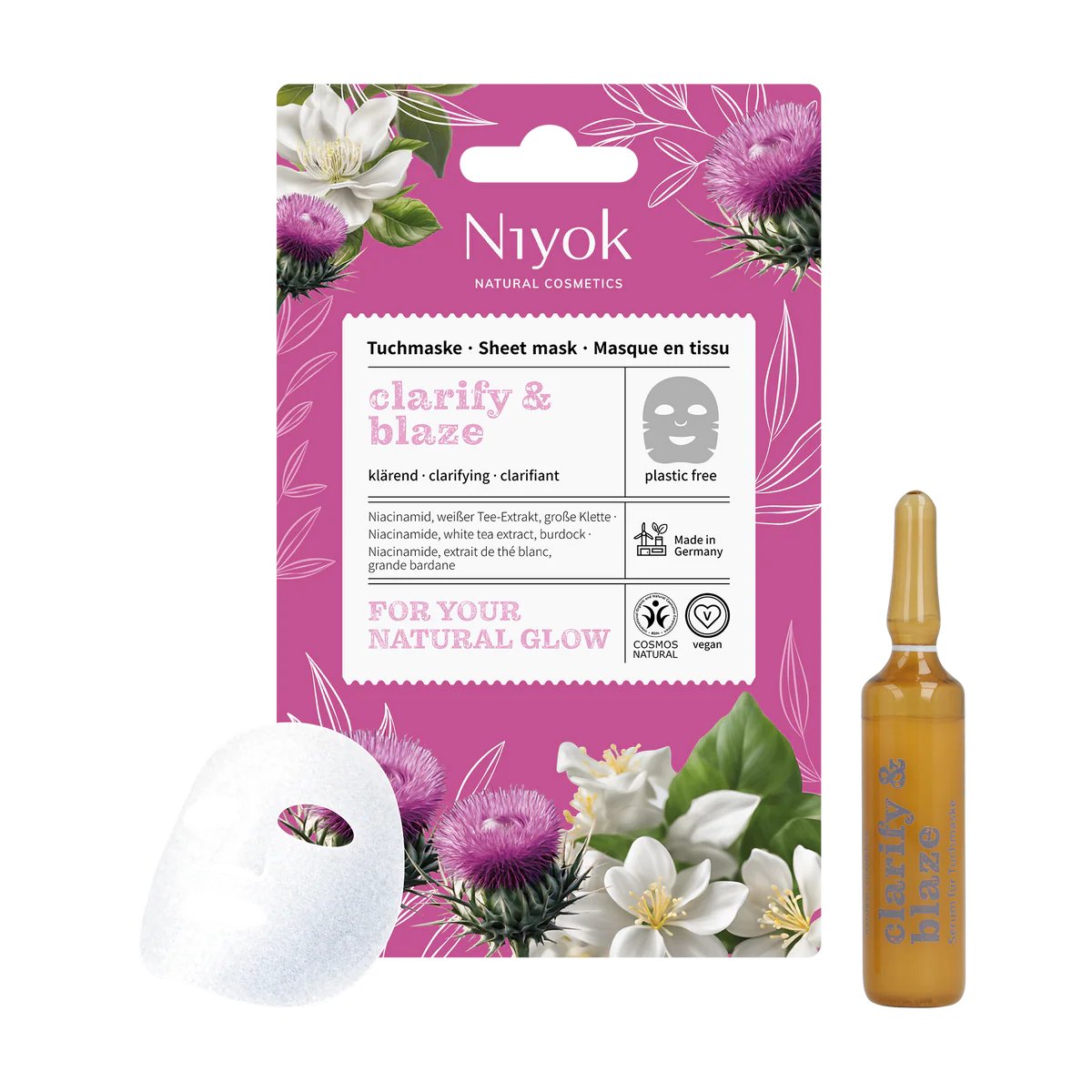 Valomoji lakštinė veido kaukė „Clarify &amp; Blaze“