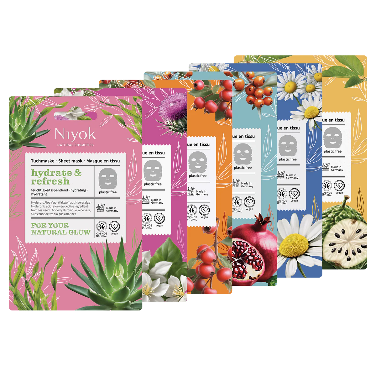 6 lakštinių veido kaukių rinkinys – sutaupykite 20 %